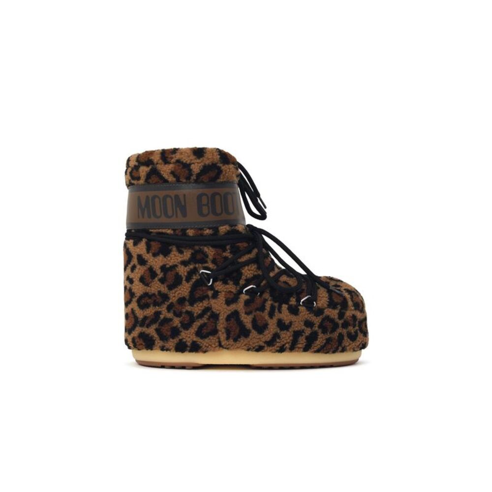 Moonboot 'Mb Icon Low Fleece' Leopard Teddy Boots Women